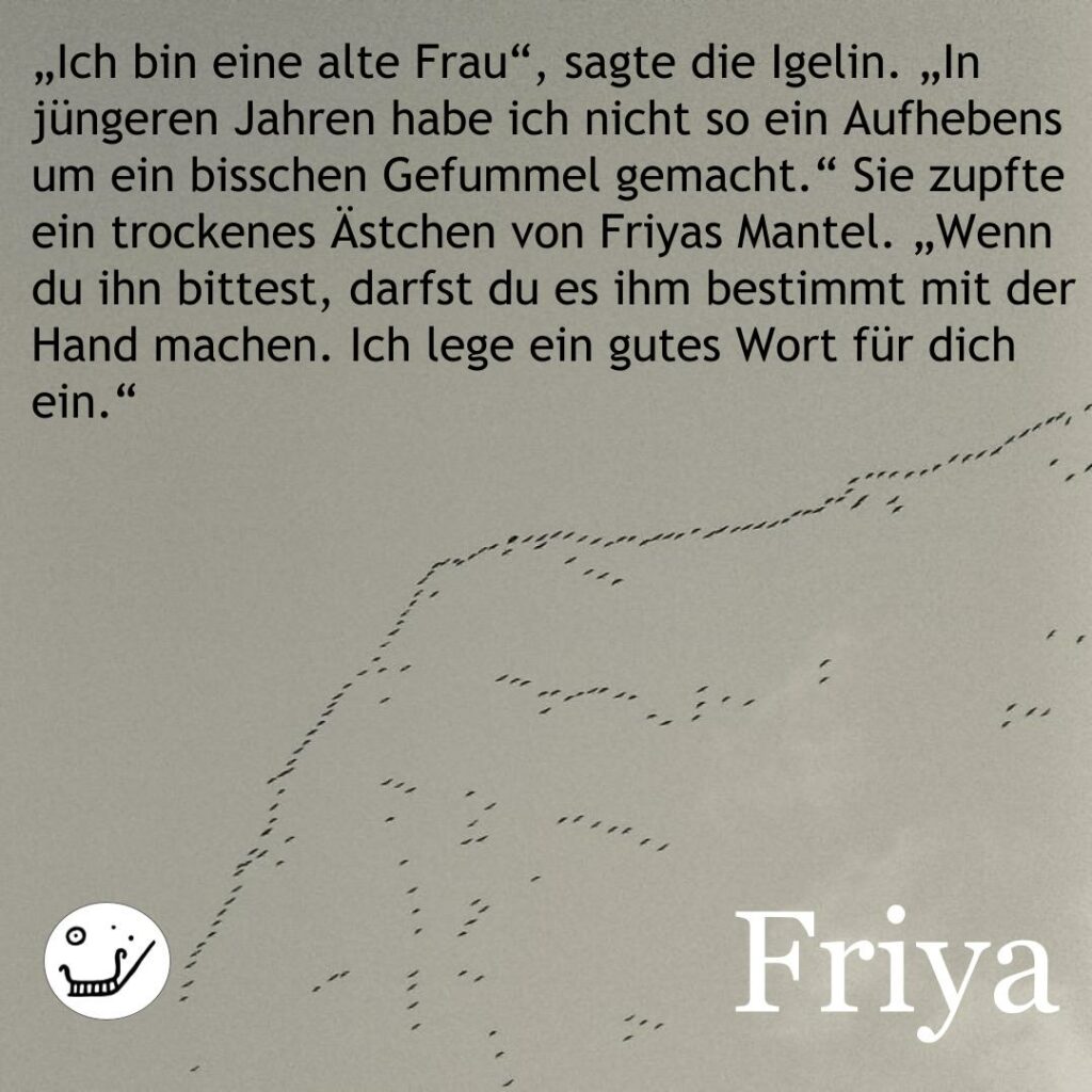 Textschnipsel Friya (gehört zu den Hauptfiguren des Romans "Der silberne Kessel")